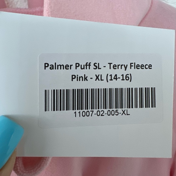 Dudley Stephens Turtleneck Palmer Puff Sleeve Terry Fleece Pink XL (14-16) NWT - Picture 7 of 9